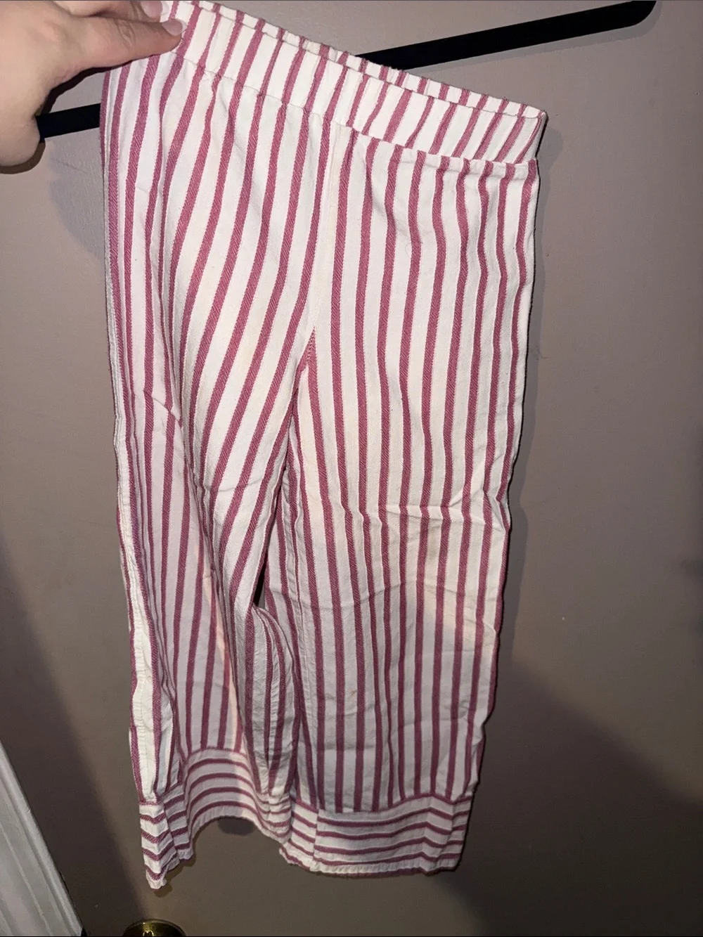 Girls Striped Pink and White Two-Piece Set